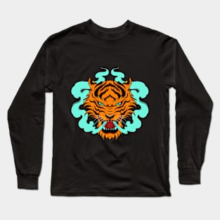 tiger green smoke Long Sleeve T-Shirt